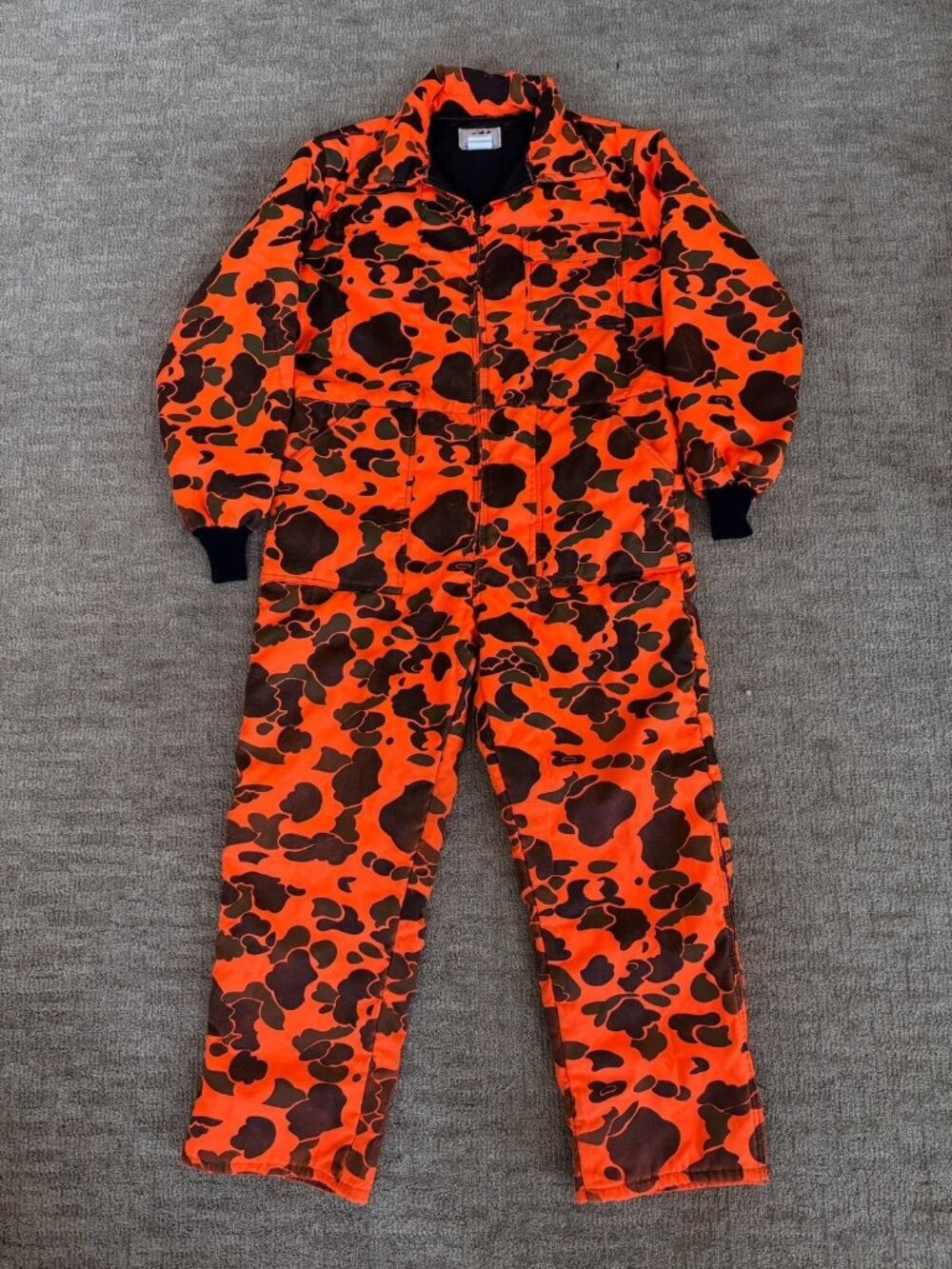 VTG American Field Orange Camo Camouflage Insulated Coveralls 8570 Men XL USA